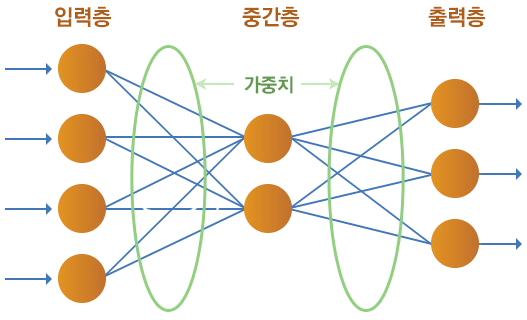 신경망의 예시 (출처 : https://blog.skby.net)